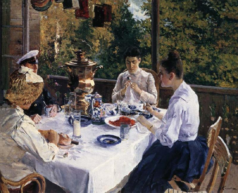 Konstantin Korovin Have tea Sweden oil painting art